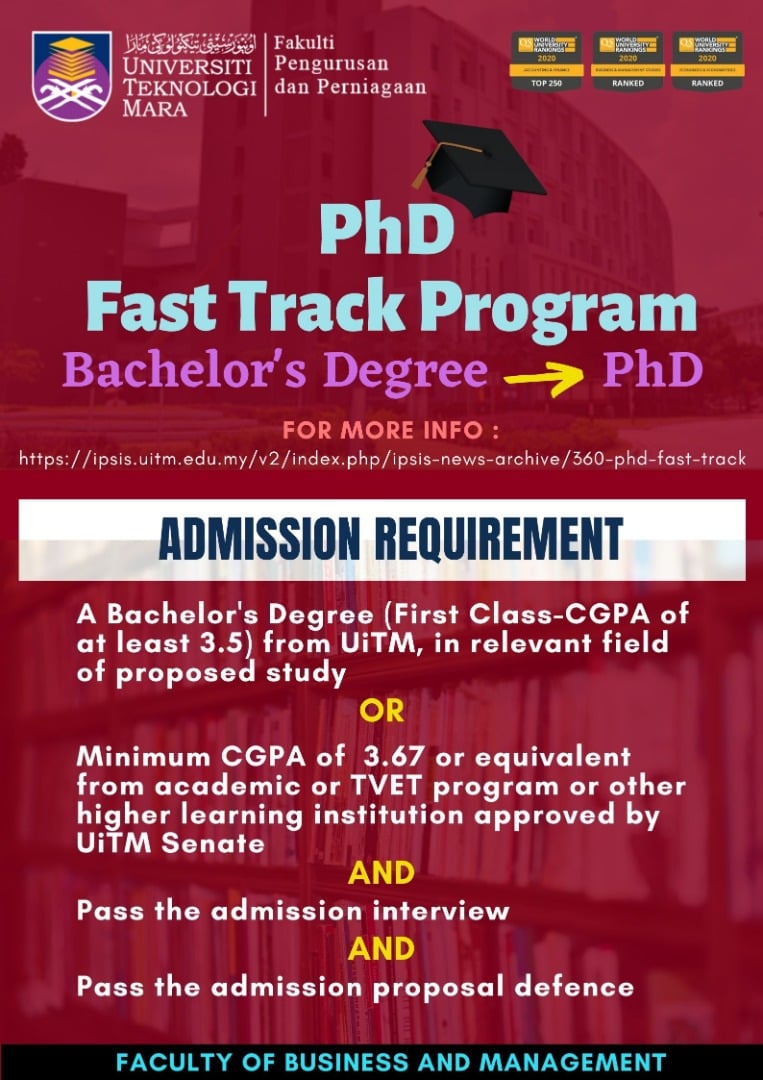 fast track degree to phd uitm
